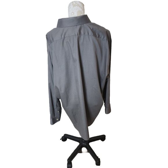 Arrow Shirt Casual Gray Long Sleeve Classic Fit No Iron Button Men's 18.5 34/35 - Picture 4 of 9